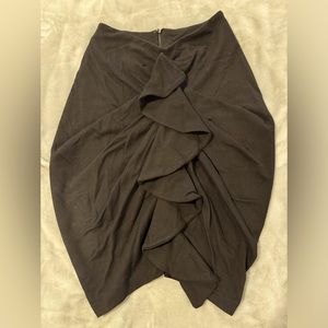 Eva Franco Womens Skirt Size 2 Black Asymmetrical Retro Ruffle